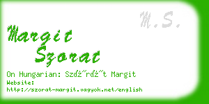 margit szorat business card