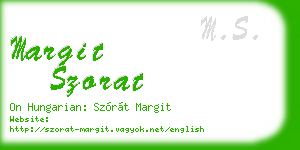 margit szorat business card